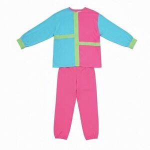 Jo Hardin Vtg ColorBlock Top Pants & Belt Women's Set Jumpsuit 1980s Retro Comfy